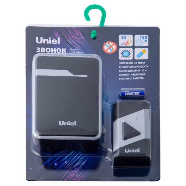 Беспроводной звонок Uniel UDB-016W-R1T1-38S-150M-BL/SL UL-00011372 Беспроводной звонок Uniel UDB-016W-R1T1-38S-150M-BL/SL UL-00011372