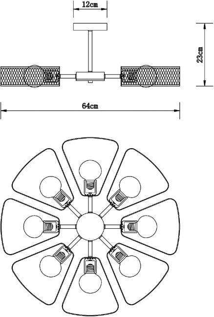 Люстра на штанге Arte Lamp Maasym A7044PL-8BK Люстра на штанге Arte Lamp Maasym A7044PL-8BK