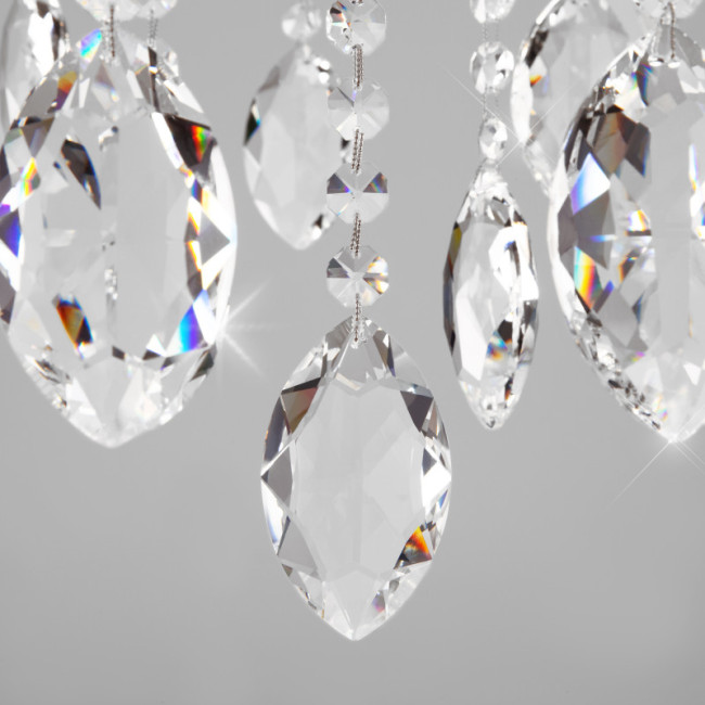 Подвесная люстра Eurosvet 10108/8 белый/прозрачный хрусталь Strotskis