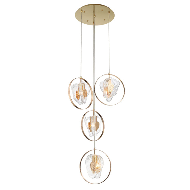 Подвесной светильник Delight Collection Cowley P60669-4 gold/clear Подвесной светильник Delight Collection Cowley P60669-4 gold/clear