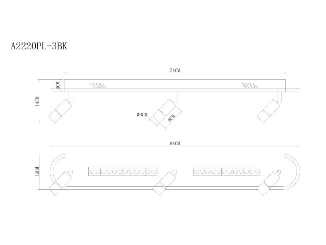 Спот Arte Lamp Pisces A2220PL-3BK Спот Arte Lamp Pisces A2220PL-3BK