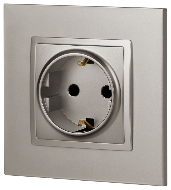 Розетка 2P+E Schuko со шторками Эра Elegance 14-2102-16 Б0065806 Розетка 2P+E Schuko со шторками Эра Elegance 14-2102-16 Б0065806