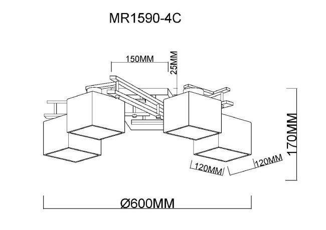 Потолочная люстра MyFar Bona MR1590-4C Потолочная люстра MyFar Bona MR1590-4C