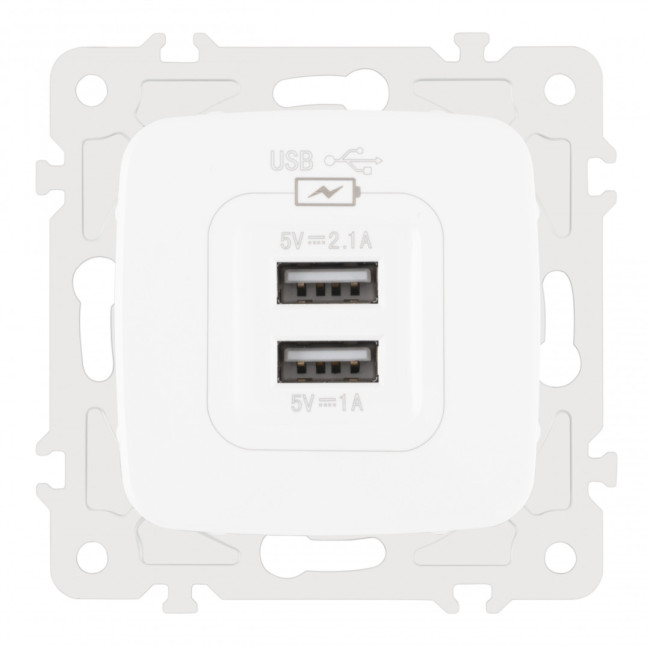 Розетка USB 2.1А+1А Arte Milano 205.46-1.white Розетка USB 2.1А+1А Arte Milano 205.46-1.white