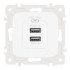 Розетка USB 2.1А+1А Arte Milano 205.46-1.white Розетка USB 2.1А+1А Arte Milano 205.46-1.white