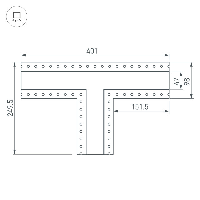 Тройник Arlight SL-LINIA45-FANTOM 030107 Тройник Arlight SL-LINIA45-FANTOM 030107
