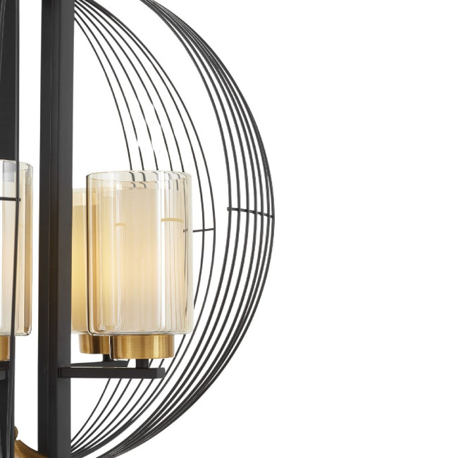 Подвесная люстра Lumina Deco Ponti LDP 1245-5 BK+MD Подвесная люстра Lumina Deco Ponti LDP 1245-5 BK+MD