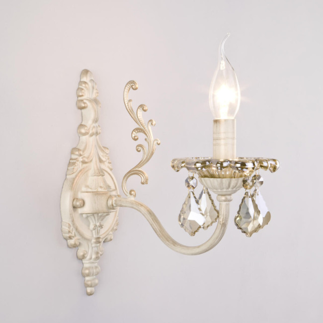 Бра Eurosvet 3281/1 белый с золотом/тонированный хрусталь Strotskis Бра Eurosvet 3281/1 белый с золотом/тонированный хрусталь Strotskis