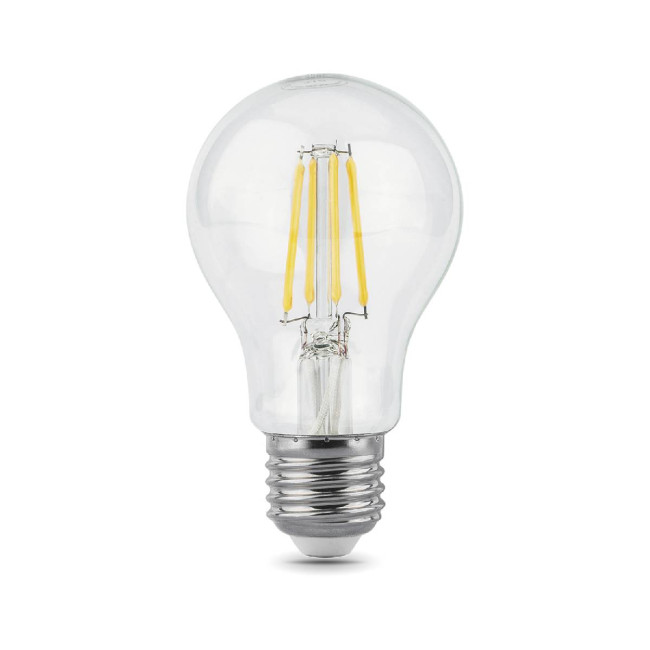 Лампа светодиодная филаментная Gauss E27 6W 4100К прозрачная 1/10/50 102802206 Лампа светодиодная филаментная Gauss E27 6W 4100К прозрачная 1/10/50 102802206