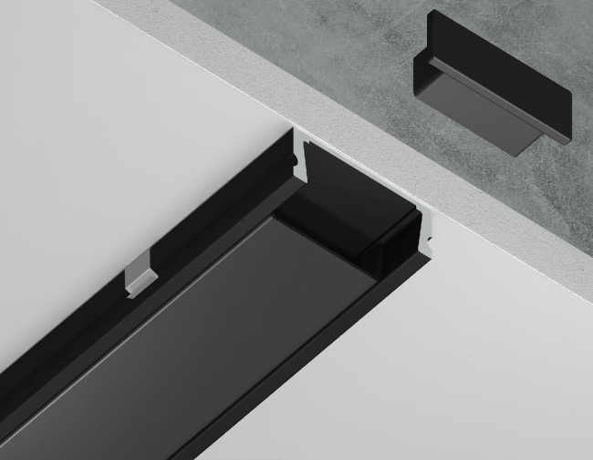 Алюминиевый накладной профиль Ambrella Light Alum Profile GP1700BK/BK