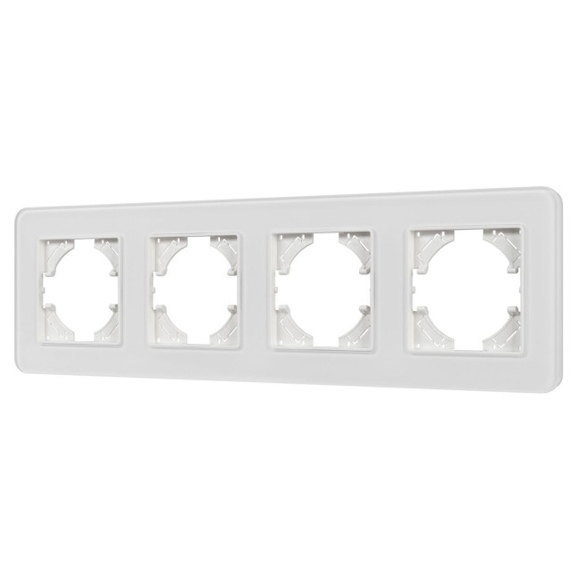 Рамка на 4 поста стеклянная Arlight FRM-OMALI-GS-4-WH 049700 Рамка на 4 поста стеклянная Arlight FRM-OMALI-GS-4-WH 049700