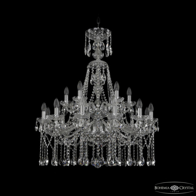 Подвесная люстра Bohemia Ivele Crystal 1413/12+6/300/XL-96/2d Ni