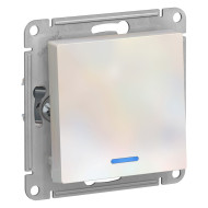 Выключатель 1-клавишный с подсветкой Systeme Electric AtlasDesign Жемчуг ATN000413