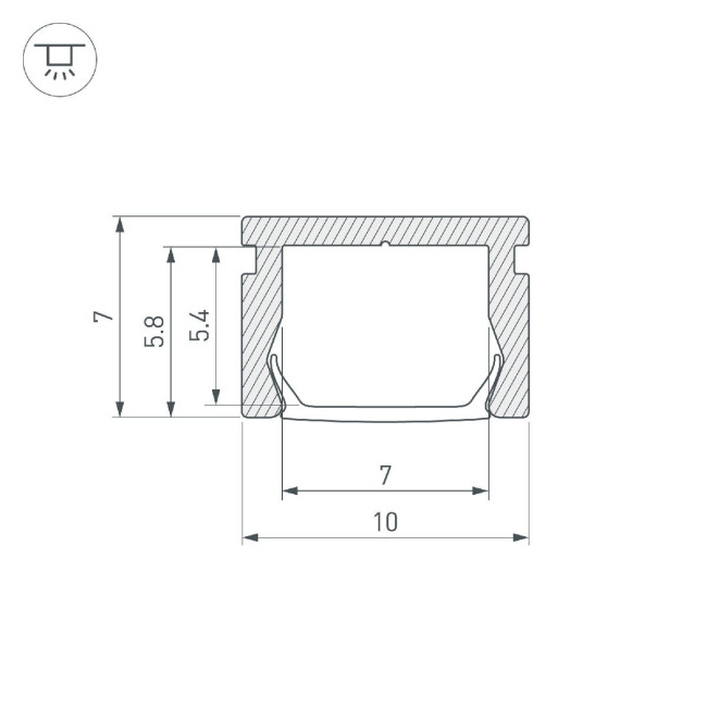 Алюминиевый профиль Arlight PIK-1007-2000 ANOD BLACK 045492 Алюминиевый профиль Arlight PIK-1007-2000 ANOD BLACK 045492