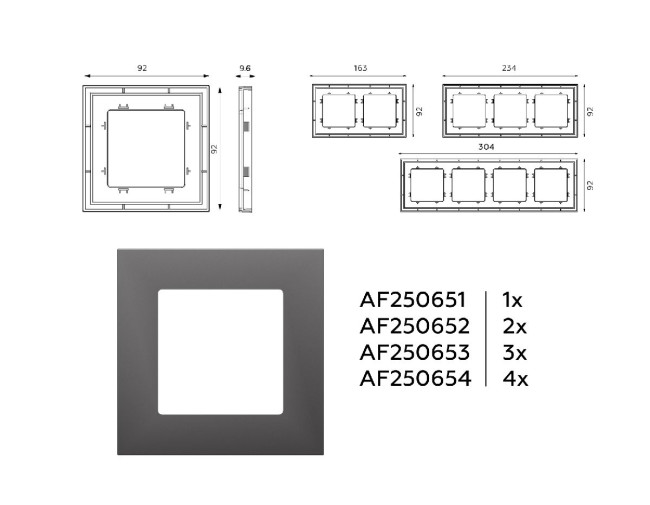 Рамка одноместная Ambrella Volt Qubi AF250651 Рамка одноместная Ambrella Volt Qubi AF250651