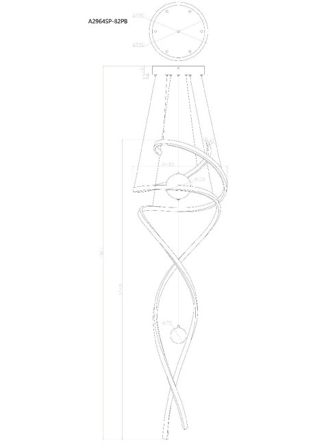 Подвесная люстра Arte Lamp Euphoria A2964SP-82PB Подвесная люстра Arte Lamp Euphoria A2964SP-82PB