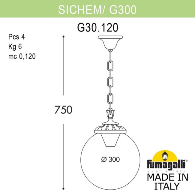 Уличный светильник Fumagalli G30.120.000.BZE27 Уличный светильник Fumagalli G30.120.000.BZE27