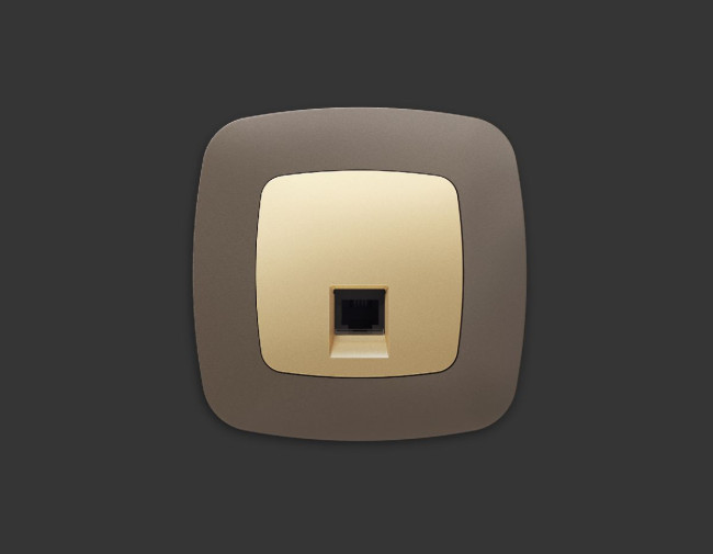 Лицевая панель для компьютерной/телефонной розетки RJ-45/RJ-11 Ambrella Volt Omega OP6120 Лицевая панель для компьютерной/телефонной розетки RJ-45/RJ-11 Ambrella Volt Omega OP6120