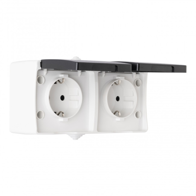 Розетка двойная с заземлением Arte Milano 309.40-2.grey Розетка двойная с заземлением Arte Milano 309.40-2.grey