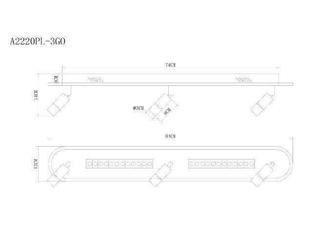 Спот Arte Lamp Pisces A2220PL-3GO Спот Arte Lamp Pisces A2220PL-3GO