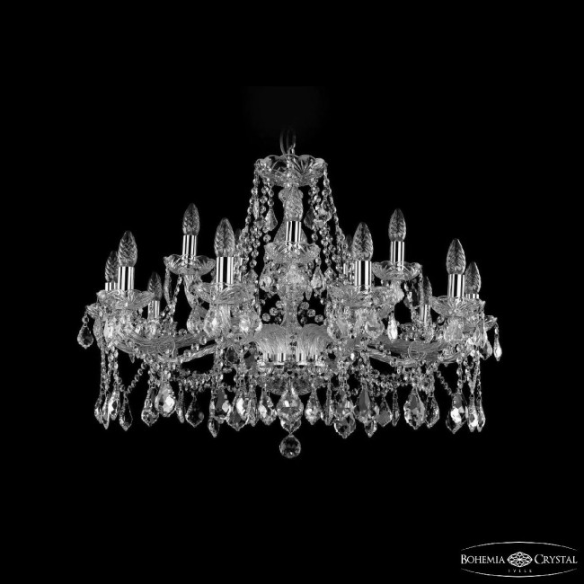 Подвесная люстра Bohemia Ivele Crystal 1413/10+5/300 Ni Leafs Подвесная люстра Bohemia Ivele Crystal 1413/10+5/300 Ni Leafs