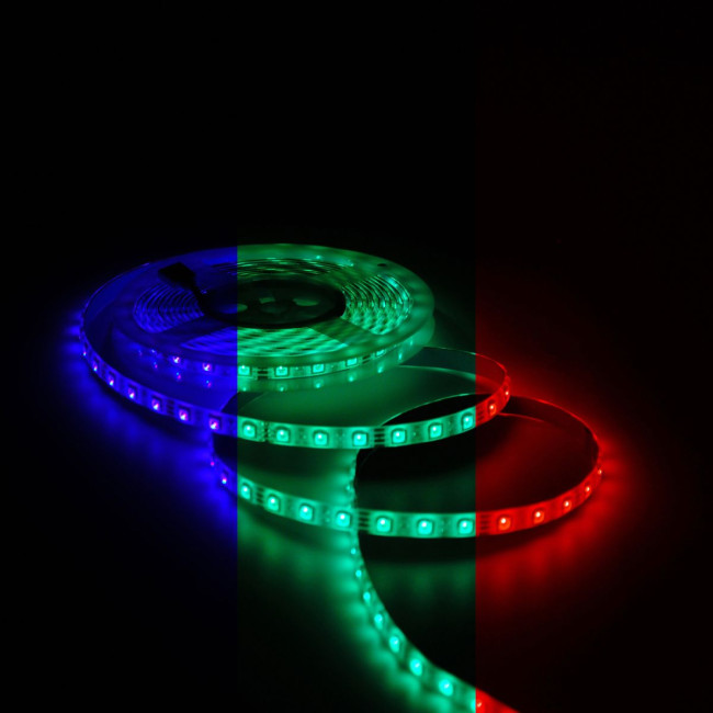 Светодиодная лента Gauss Basic 12В 5050 12Вт/м RGB 5м IP65 BT072