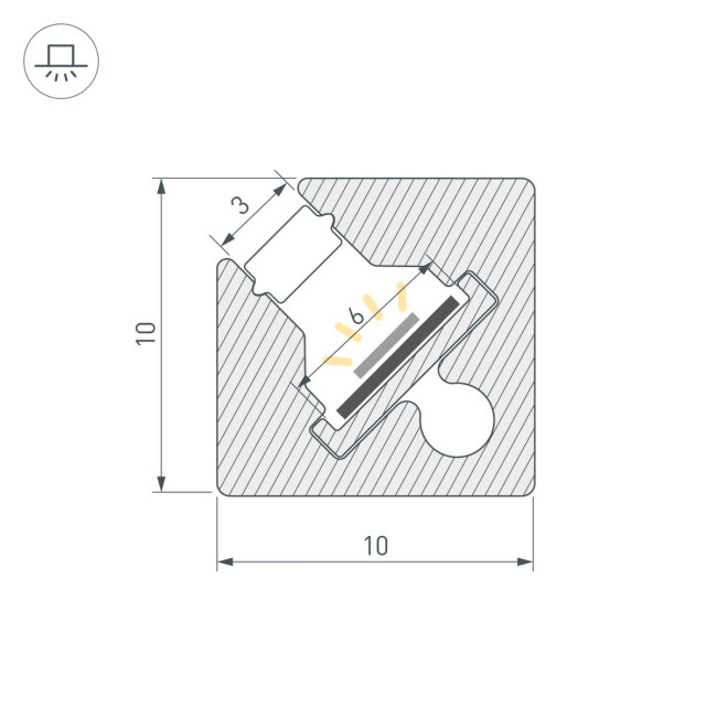 Профиль c экраном Arlight SL-KANT-H10-SQUARE-2000 CHAMPAGNE GOLD (Алюминий+пластик) 055320 Профиль c экраном Arlight SL-KANT-H10-SQUARE-2000 CHAMPAGNE GOLD (Алюминий+пластик) 055320