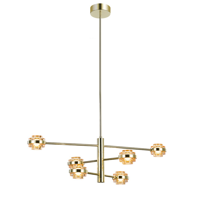 Люстра на штанге Delight Collection MD22030002 MX22030002-6A gold/champagne Люстра на штанге Delight Collection MD22030002 MX22030002-6A gold/champagne