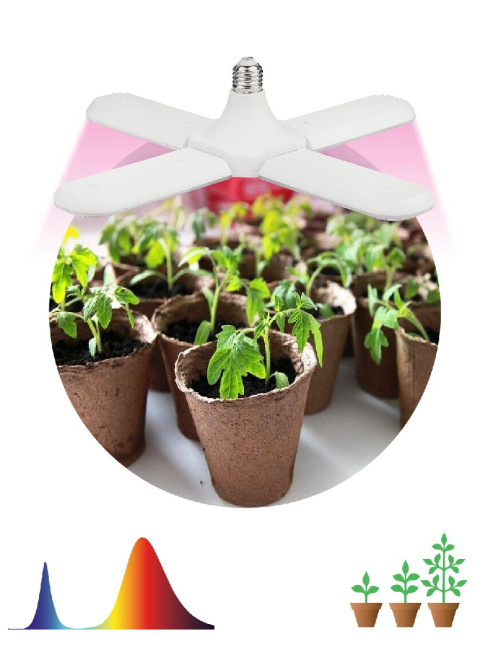 Светильник для растений Эра FITO-36W-RB-E27-FOLD Б0053289 Светильник для растений Эра FITO-36W-RB-E27-FOLD Б0053289