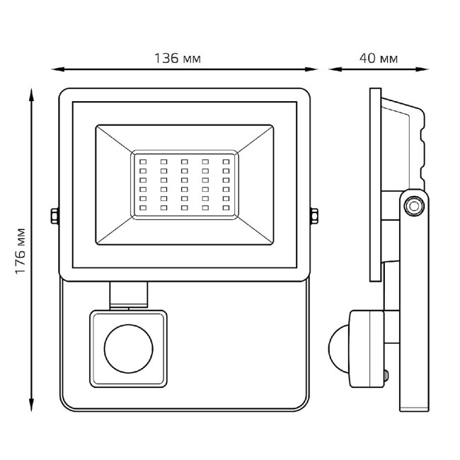 Прожектор светодиодный Gauss Elementary 30W 6500К 628511330 Прожектор светодиодный Gauss Elementary 30W 6500К 628511330