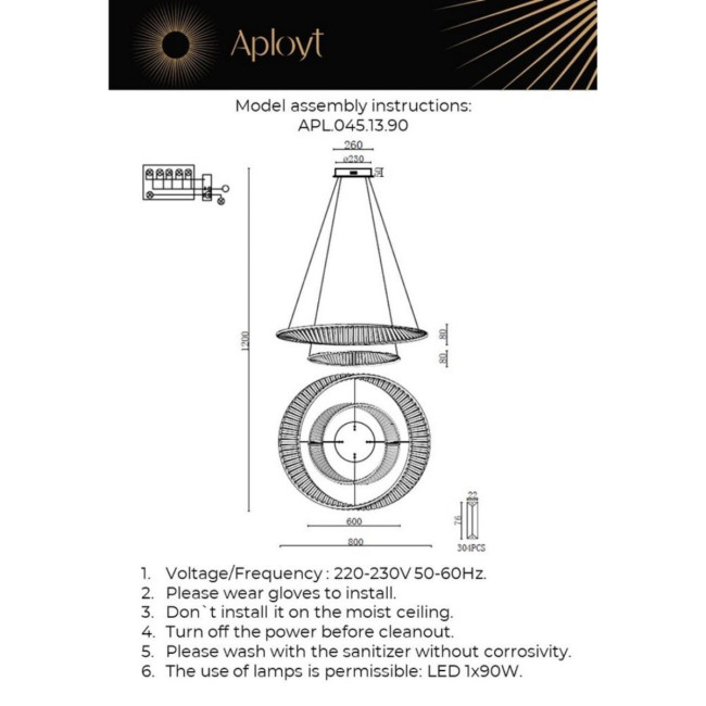 Подвесная люстра Aployt Olimp APL.045.13.90 Подвесная люстра Aployt Olimp APL.045.13.90