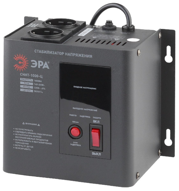 Стабилизатор напряжения настенный Эра СННТ-1000-Ц Б0020166 Стабилизатор напряжения настенный Эра СННТ-1000-Ц Б0020166