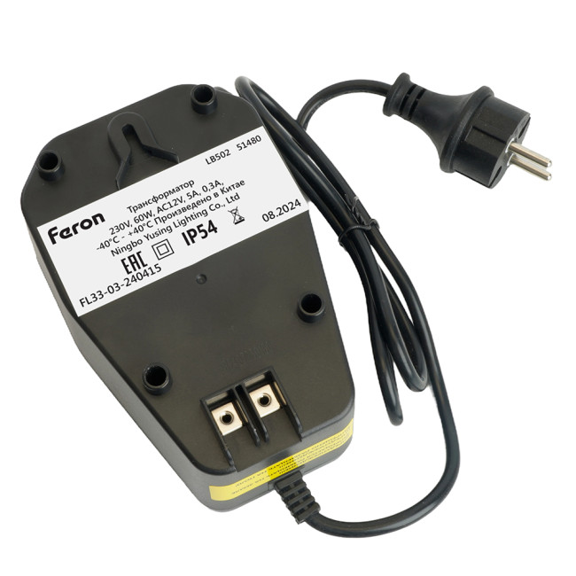 Трансформатор 230V выход AC12V 60W Feron LB502 51480 Трансформатор 230V выход AC12V 60W Feron LB502 51480
