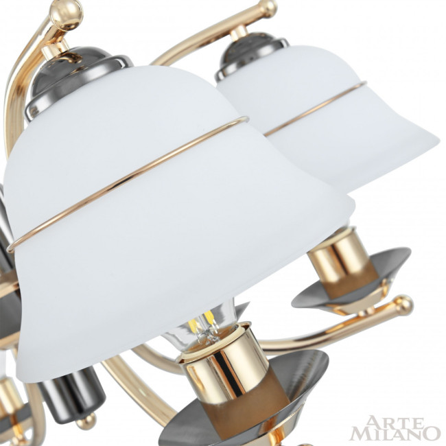 Подвесная люстра Arte Milano Florentia-1240 301240/6 Bk/Gd Подвесная люстра Arte Milano Florentia-1240 301240/6 Bk/Gd