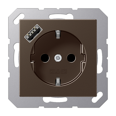 Розетка 2K+З USB Typ A Jung A1520-18AMO Розетка 2K+З USB Typ A Jung A1520-18AMO