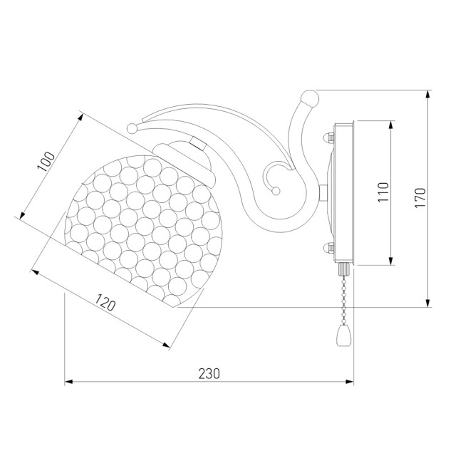 Бра Eurosvet Mirage 7777/1 золото Бра Eurosvet Mirage 7777/1 золото