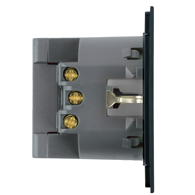 Розетка 1-местная з/ш с/з 16А + USB + Type C (механизм) Stekker Мия 250В 20W RST16-3119-05 черный бархат 50452 Розетка 1-местная з/ш с/з 16А + USB + Type C (механизм) Stekker Мия 250В 20W RST16-3119-05 черный бархат 50452
