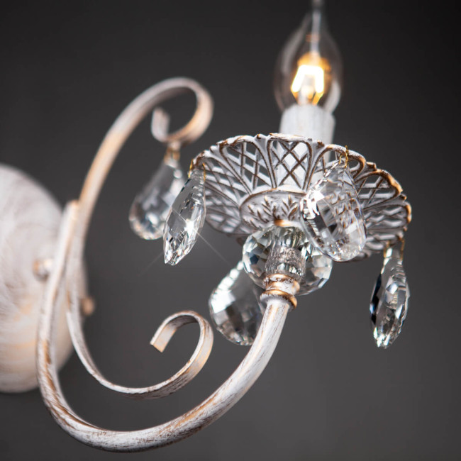 Бра Eurosvet 3305/1 белый с золотом/прозрачный хрусталь Strotskis Бра Eurosvet 3305/1 белый с золотом/прозрачный хрусталь Strotskis