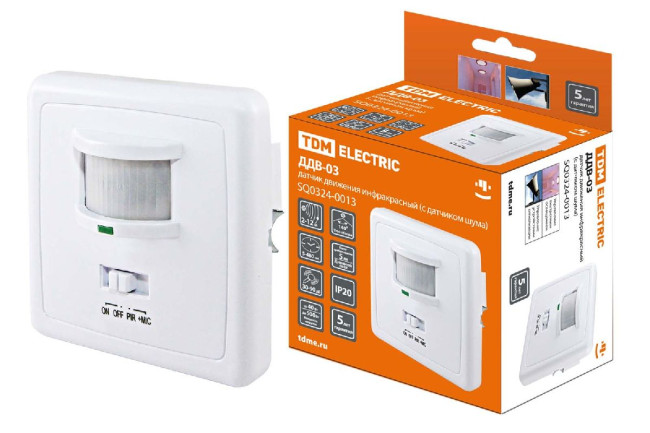 Датчик движения инфракрасный TDM Electric ДДВ-03 SQ0324-0013