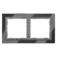 Рамка на 2 поста Voltum S70 VLS110207 (графит, стекло)