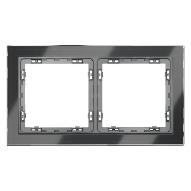 Рамка на 2 поста Voltum S70 VLS110207 (графит, стекло)