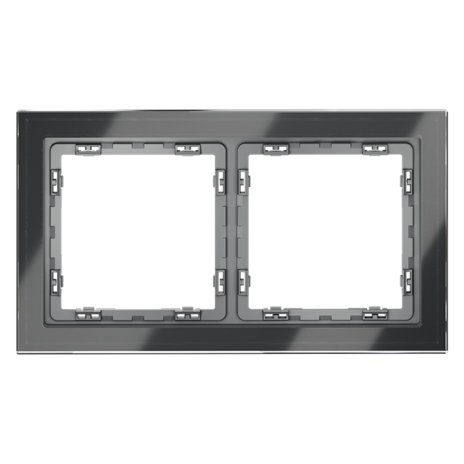Рамка на 2 поста Voltum S70 VLS110207 (графит, стекло)