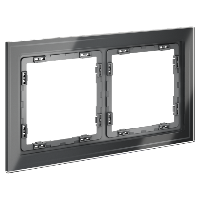 Рамка на 2 поста Voltum S70 VLS110207 (графит, стекло)