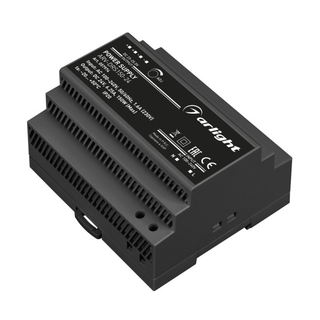 Блок питания Arlight ARV-DRS-150-24 (24V, 6.25A, 150W) (IP20 DIN-рейка) 057074 Блок питания Arlight ARV-DRS-150-24 (24V, 6.25A, 150W) (IP20 DIN-рейка) 057074