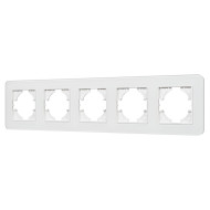 Рамка на 5 постов стеклянная Arlight FRM-OMALI-GS-5-WH 049704