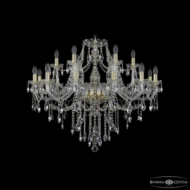 Подвесная люстра Bohemia Ivele Crystal 1415/12+6/360 G Подвесная люстра Bohemia Ivele Crystal 1415/12+6/360 G