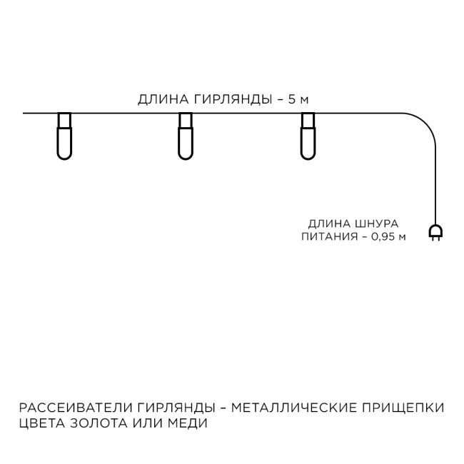 Гирлянда светодиодная Прищепка Apeyron Прищепка 15-60 Гирлянда светодиодная Прищепка Apeyron Прищепка 15-60