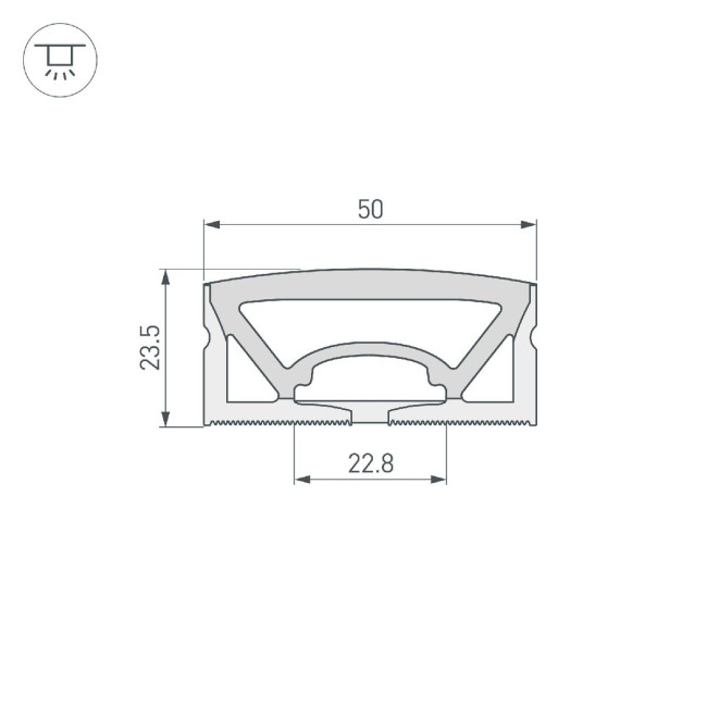 Силиконовый профиль Arlight WPH-FLEX-5025-TOP-S23-5m WHITE 049947 Силиконовый профиль Arlight WPH-FLEX-5025-TOP-S23-5m WHITE 049947