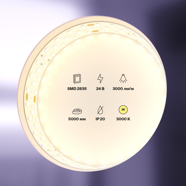 Светодиодная лента Maytoni Technical Led strip 24В 2835 20Вт/м 3000K 5м IP20 20028