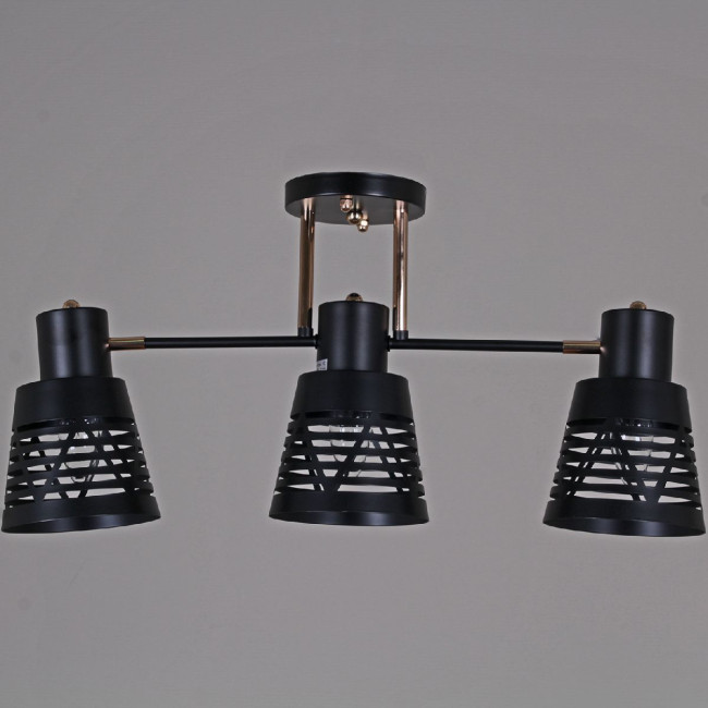Потолочная люстра Reluce 06074-3.3-03 BK+FG Потолочная люстра Reluce 06074-3.3-03 BK+FG